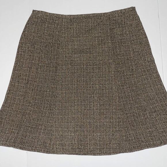 Dressbarn Women's Tweed Skirt 16W Preppy Midi Neutral Earth Tone Old Money y2k - Picture 2 of 10